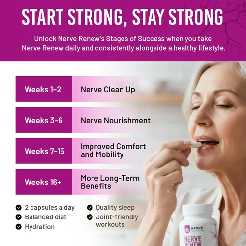 Miniatura 6 de NERVE RENEW Apoyo nervioso avanzado: 300 mg de ácido R-alfa lipoico estabilizado, complejo de vitamina B, benfotiamina, hierbas para un apoyo