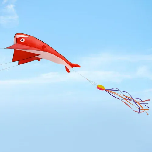 Miniatura 3 de Cometa grande azul delfín, parafoil suave sin marco, cometa gigante 3D IMAGE Breeze Beach Kites para exteriores, playa