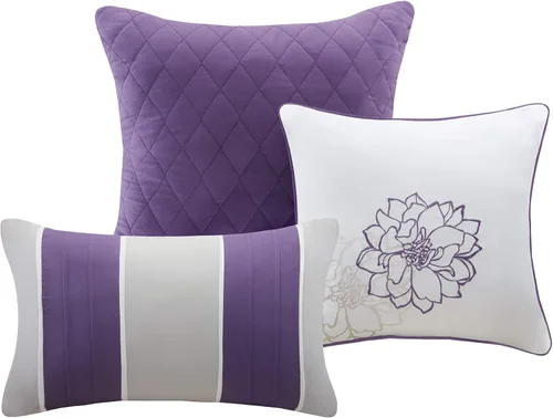 Miniatura 3 de Madison Park Lola Juego de colcha 100 % algodón, informal, floral, puntadas en canal, 365 días, ligero, colcha, almohadas decorativas, fundas, Lola