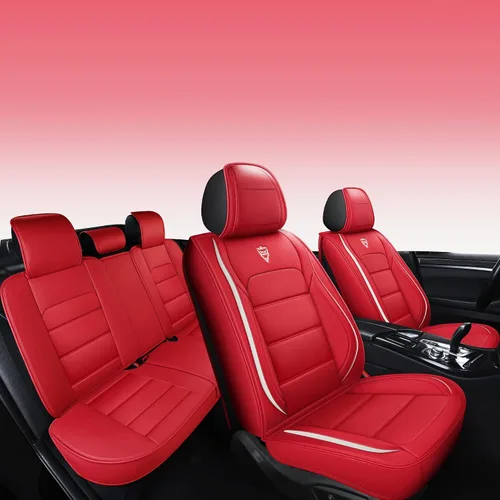 Miniatura 11 de Funda de asiento para 5 asientos, ajuste universal para la mayoría de vehículos, sedán, SUV, camioneta, compatible para bolsas de aire protectores