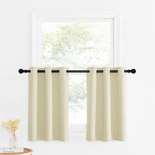 Miniatura 41 de NICETOWN Cortinas opacas de cocina para ventana sobre el fregadero, aislamiento térmico, decoración del hogar, pequeños niveles opacos con ojales