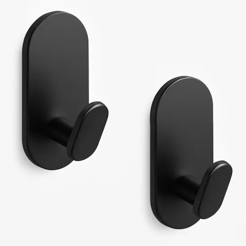 Miniatura 13 de Ganchos adhesivos para toallas para baños, paquete de 2, acero inoxidable níquel cepillado y aleación de zinc, ganchos de pared pegajosos