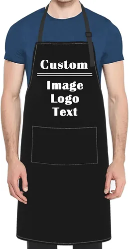 Miniatura 8 de Personalized Custom Apron For Women Men Kitchen Cooking Aprons Customized with Pockets Name Text Logo Picture Estilo 3