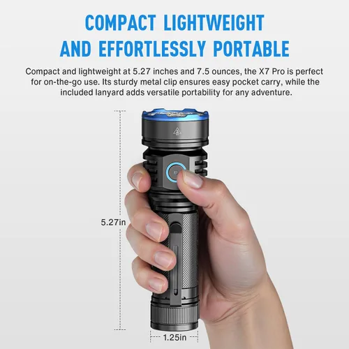 Miniatura 7 de RECHOO Linterna recargable, 1 paquete, linternas recargables superbrillantes de alto lúmenes, 3 modos de iluminación ajustables con 7 linterna LED