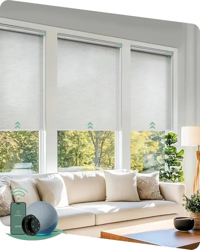 Miniatura 9 de Yoolax - cortinas enrollables motorizadas sin cenefa Vinilo opaco gris claro