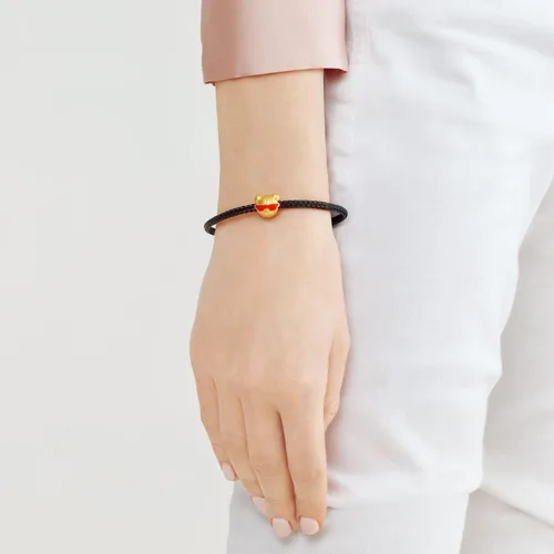 Miniatura 2 de CHOW SANG SANG 999 - Pulsera de oro macizo de 24 quilates con dije de oso para mujer, 93883C, Metal, no conocido