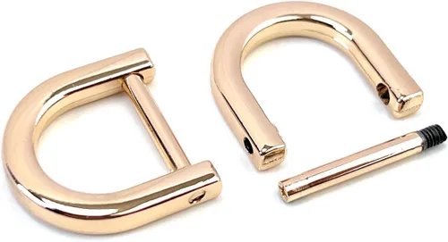 Miniatura 56 de 4 anillos en D resistentes con grillete de 1-1/2 pulgadas, oro antiguo, en forma de U, repuesto para bolso, llavero, collar de perro