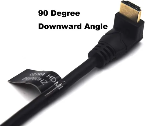 Miniatura 2 de Cable de extensión HDMI 8K a 60Hz de 2 pies, 48 Gbps, cable Ultra HD, recto hembra a macho en ángulo descendente, extensor HDMI 2.1, cable