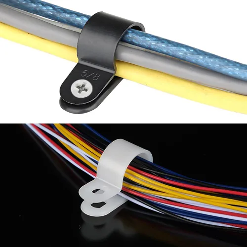Miniatura 7 de Abrazadera para cable, 210 Uds. Abrazadera de cable tipo R 1/4 "5/16" 3/8" 1/2 "5/8" 3/4 "Nylon Cable Fastener Clips para Gestión de Cables - Negro