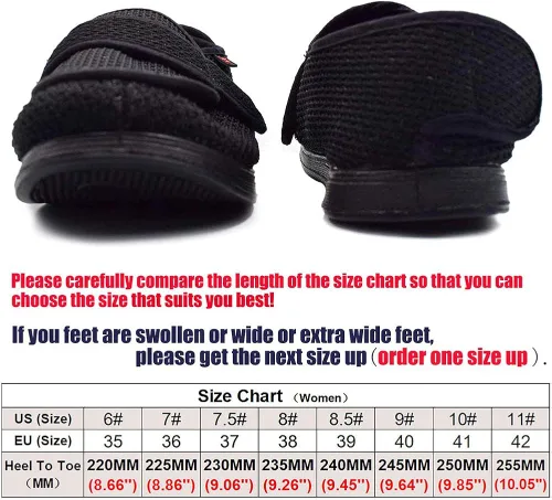 Miniatura 6 de WLESVAGO - Zapatillas diabéticas para mujer con cierres ajustables para pies hinchados
