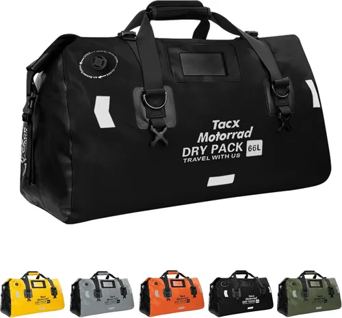 Miniatura 12 de Bolsa de lona impermeable para hombres y mujeres, mochila seca enrollable con correas de fijación rápida, bolsa de sillín de motocicleta para Gris