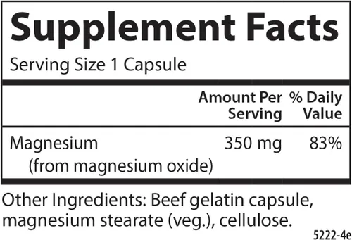 Miniatura 2 de Carlson - Magnesio, 350 mg, Apoyo Cardiovascular, Función Muscular y Salud Nerviosa, 180 cápsulas