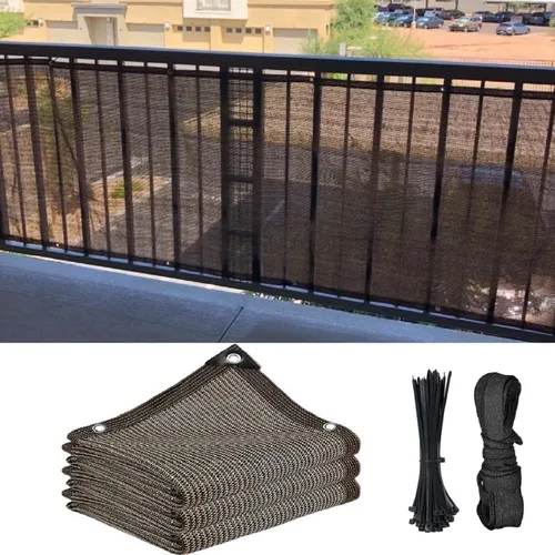 Miniatura 14 de Tela para Sombra de Balcón, 6'6"x9'9", 80% de Sombra, Tela para Patio al Aire Libre, Pantallas para Apartamentos, Cubierta para Barandillas, Café