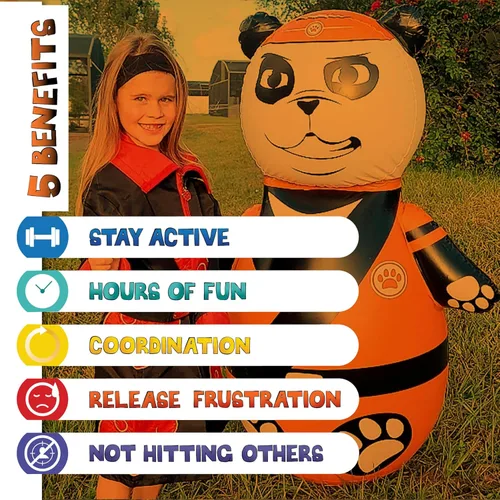 Miniatura 9 de INFLATABLE DUDES Animal -Kids Punching Bag Already Filled with Sand Bop Bag Premium Inflatable Toy Punching Bag for Kids Enhanced