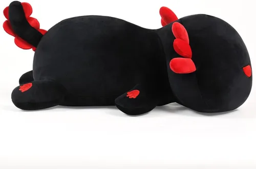 Miniatura 3 de SNOWOLF Almohada de Peluche de Ajolote Negro Lindo y Suave Animal de Peluche Axolotl Juguete de Peluche Kawaii Gran Regalo para Niños, 12