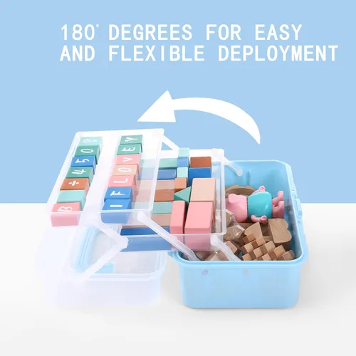 Miniatura 7 de Caja Organizadora Plegable Versátil de Tres Capas de 11(pulg), Ideal para Arte y Manualidades, Juguetes, Suministros de Costura, Joyería
