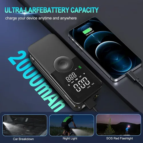 Miniatura 4 de TECBOT Inflador de neumáticos, compresor de aire portátil, bomba de aire automática para neumáticos de automóvil, compresor de aire portátil de 150