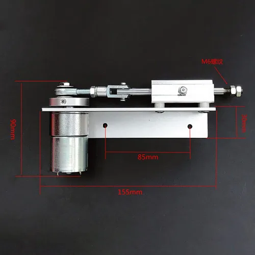 Miniatura 3 de Actuador lineal de ciclo alternativo DIY DC 12V Mini Gear Motor telescópico ajustable con controlador de velocidad carrera 15/20/25/1.181 in