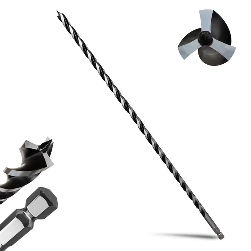 Miniatura 38 de 8 brocas profesionales de 12 pulgadas de largo para madera con vástago hexagonal de cambio rápido de 1/4 pulgadas (1/4-7/8 pulgadas), diseño de 3