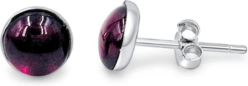Miniatura 97 de Pendientes naturales de 0.236 in con chapado en oro blanco sobre plata de ley, bisel cabujón de piedras preciosas regalo de joyería para ella