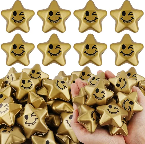 SHQDD 36 bolas de estrés, bolas de estrés de estrella para adultos y niños, mini bolas de espuma para aliviar el estrés, alivio de la ansiedad y la