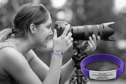 Miniatura 7 de Pulsera de identificación médica personalizada - Pulsera de seguridad para personas mayores grabada personalizada - Alerta de Alzheimer