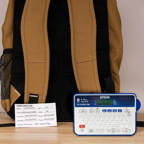 Miniatura 5 de LABELWORKS Epson LW-K200PX-DBL Etiquetadora Portátil con Teclado QWERTY para Hogar y Pasatiempos - Manualidades, Organizar y Personalizar - Azul