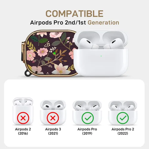 Miniatura 2 de Maxjoy Funda para AirPods Pro de 2ª/1ª generación con cerradura, bonita funda con cerradura para AirPods Pro 2 protectora dura cubierta para AirPod