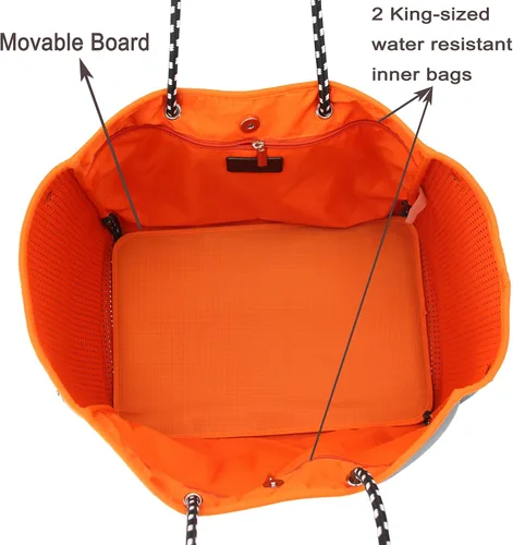 Miniatura 5 de QOGiR Bolsa de playa multiusos de neopreno con bolsillo interior con cierre de cremallera