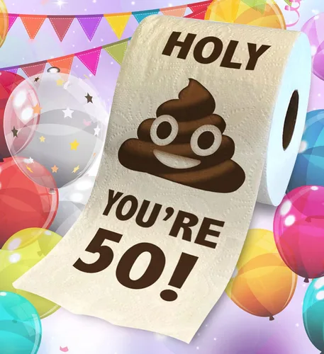 Miniatura 2 de Printed TP Regalo de papel higiénico con texto en inglés "You're 50 Birthday", divertido regalo de cumpleaños, broma de papel higiénico, novedad