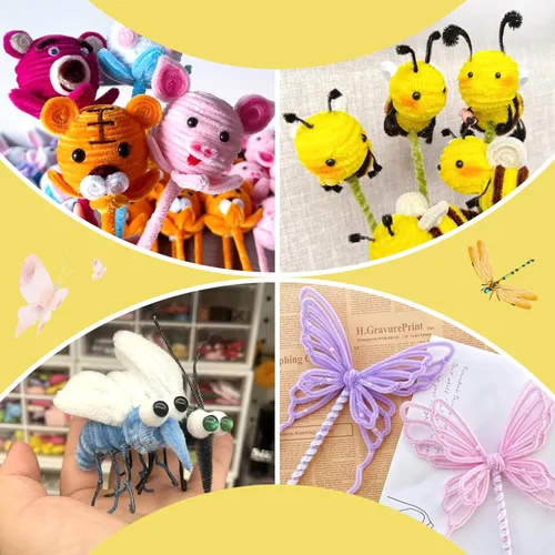 Miniatura 55 de Zlulary Juego de 100 limpiapipas de chenilla, de color sólido, para limpiar tuberías, manualidades, manualidades, decoración, tallos de felpilla Gris