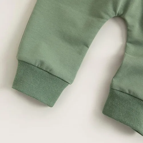 Miniatura 6 de Mubineo Pantalones deportivos básicos lisos para bebés, niños y niñas, cómodos pantalones de algodón con bolsillos