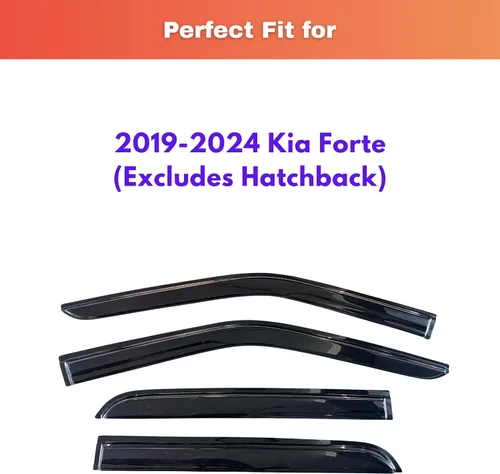Miniatura 198 de KPY Visor de ventana compatible con Kia Soul 2009-2013, Protector contra lluvia de 4 unidades, deflectores de ventilación de ventana lateral