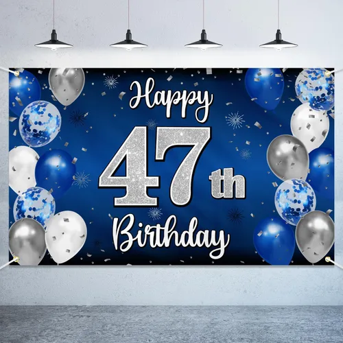 Miniatura 42 de Decoraciones de Feliz 11º Cumpleaños, Globo Azul y Plateado Grande Pancarta de Fondo de Cumpleaños, Brindemos por Once Años Suministros de Fiesta