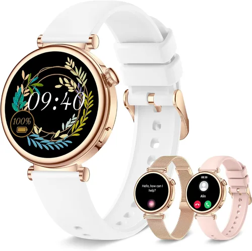 Miniatura 9 de Reloj inteligente para mujer con llamada Bluetooth, reloj de fitness de 1.27 pulgadas, contador de pasos, monitor de sueño de frecuencia cardíaca