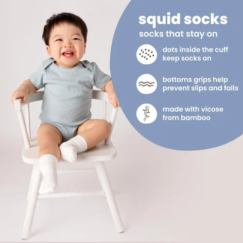 Miniatura 21 de squid socks Calcetines de viscosa de bambú 0-6M, 6-12M, 12-24M y 2T-3T Calcetines que se mantienen puestos