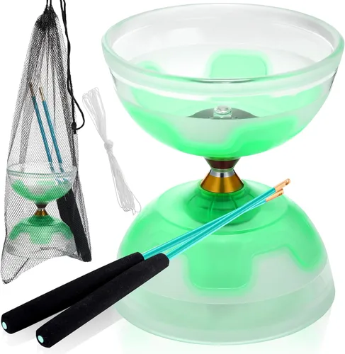 Miniatura 11 de Simgoing El juego de diábolo chino Yoyo incluye colorido yoyo chino con 2 palos de diábolo, 1 cuerda y 1 bolsa de red para diversión