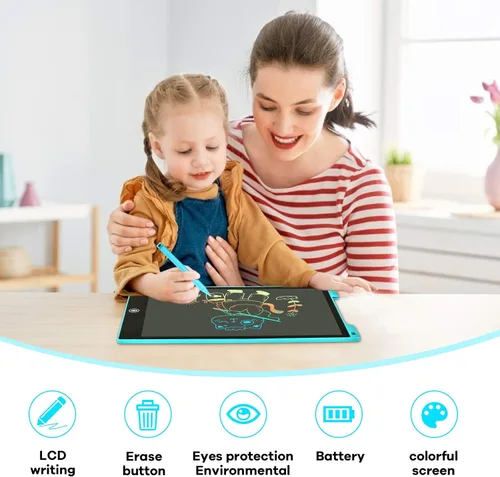 Miniatura 2 de Paquete de 2 tabletas de escritura LCD, 12 pulgadas, colorido tablero de dibujo para niños pequeños, juguete educativo borrable regalo de cumpleaños