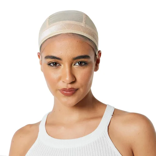 Miniatura 10 de Gorra de silicona de encaje para mujer, banda de agarre ajustable, gorra sin pegamento para encaje y pelucas de una sola parte superior (beige, L)
