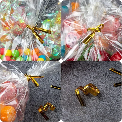 Miniatura 9 de Zcintert Bolsas Transparentes de Celofán para Dulces, 100 Piezas - 7" x 9.8" (2mils), Bolsas de Regalo de Plástico para Dulces, Recuerdos de Fiesta