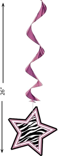 Miniatura 2 de Zebra Passion - Decoraciones colgantes de remolino rosa (26 pulgadas, 3 unidades) – Llamativa decoración de fiesta de papel de aluminio rosa – Ideal