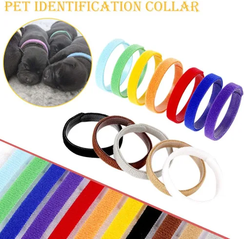 Miniatura 3 de Sowaka 12 collares de parto para cachorros, multicolor, ajustables, de doble cara, reutilizables, cómodos, de tela suave, bandas de identificación
