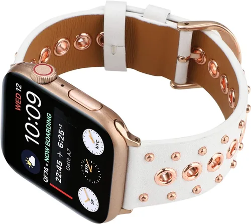 Miniatura 6 de Correas de cuero compatibles con Apple Watch de 1.575 in 1.732 in Series SE 6 5 4 1.496 in 1.654 in Series 3 2 1, correa deportiva de repuesto