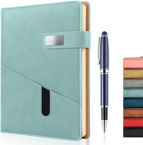 Miniatura 14 de Cuaderno A5 en blanco, cuaderno de bocetos de cuero de tapa dura recargable con bolsillo y hebilla magnética, 240 páginas gruesas de viaje para Negro