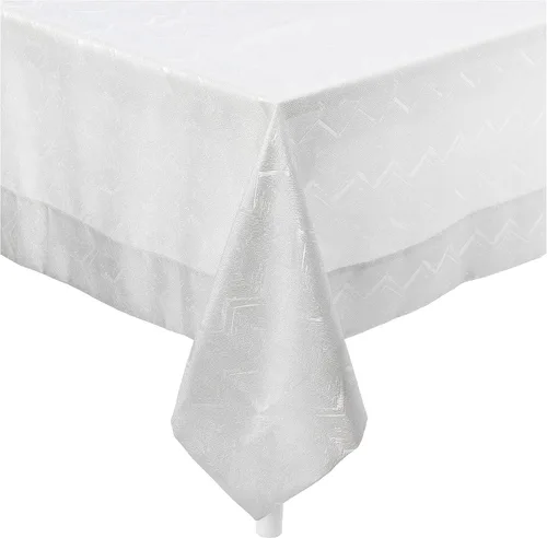 Miniatura 4 de Violet Linen Princess Zig Zag rayas verticales patrón cheurón, jacquard de poliéster, con hilo metálico, crema, 70 x 160 pulgadas, asientos de 14 a