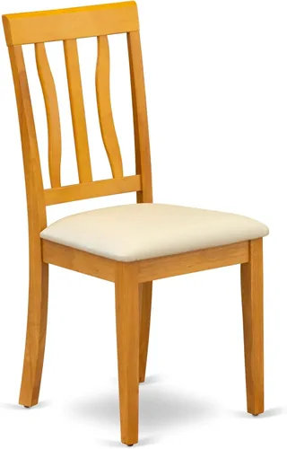 Miniatura 6 de East West Furniture ANTI5-OAK-LC - Juego de muebles de comedor de 5 piezas, incluye una mesa de cocina redonda con pedestal y 4 sillas de comedor