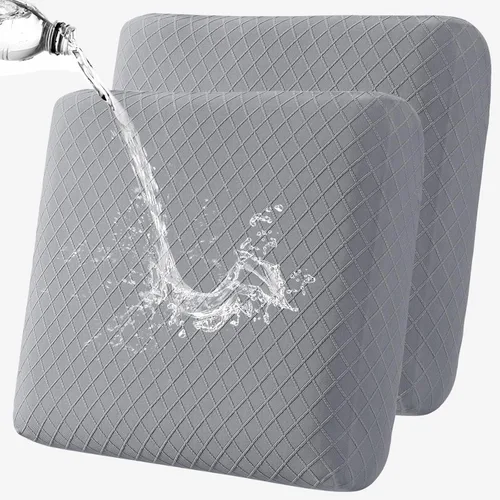 Fuloon Fundas de cojín impermeables para asiento 2 piezas, fundas elásticas para cojín de sofá, fundas para sofá, protector de muebles lavable