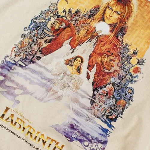 Miniatura 6 de Popfunk Camiseta y calcomanías clásicas de la película Labyrinth David Bowie Goblin King, Blanco sucio