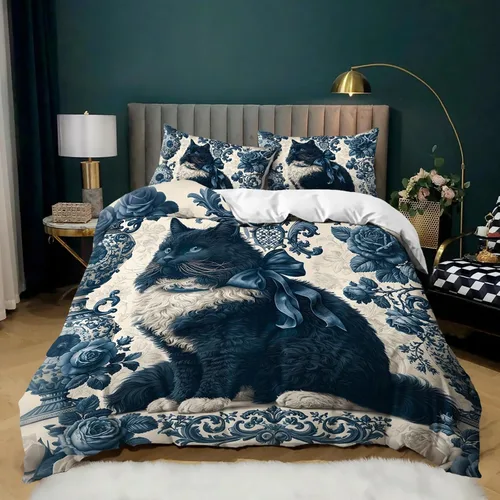 Miniatura 13 de AILONEN Juego de ropa de cama de mariposas en blanco y negro tamaño King, juego de funda de edredón con estampado de estilo en relieve de lujo