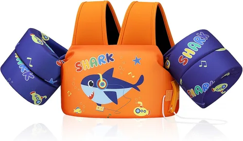 Miniatura 27 de MoKo Chaleco de natación para niños pequeños, flotadores de brazo de natación de 22 a 66 libras, niños y niñas, con dibujos animados, alas de agua